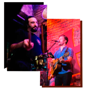Artistas tocando ao vivo no Hoots Gastropub